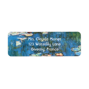 Waterlilies by Claude Monet, Vintage Impressionism Label