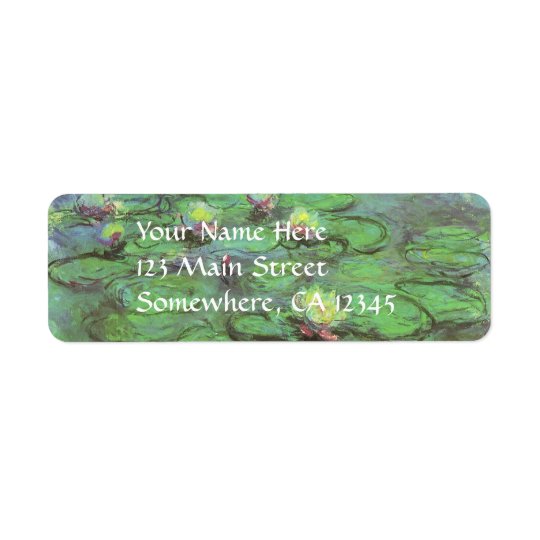 Waterlilies by Claude Monet, Vintage Impressionism Label