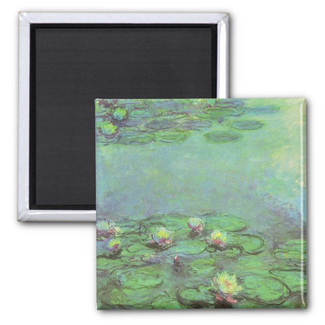 Waterlilies by Claude Monet, Vintage Impressionism Magnet (Front)