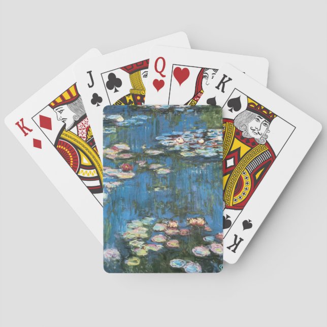 Waterlilies by Claude Monet, Vintage Impressionism Poker Cards (Back)