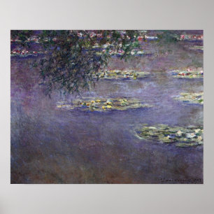 Waterlilies by Claude Monet, Vintage Impressionism Poster