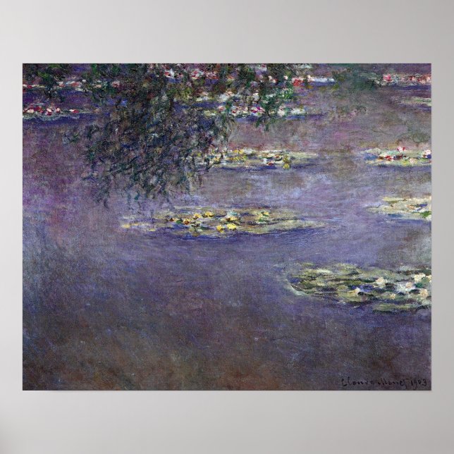 Waterlilies by Claude Monet, Vintage Impressionism Poster (Front)