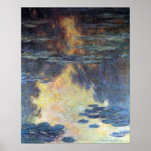 Waterlilies by Claude Monet, Vintage Impressionism Poster