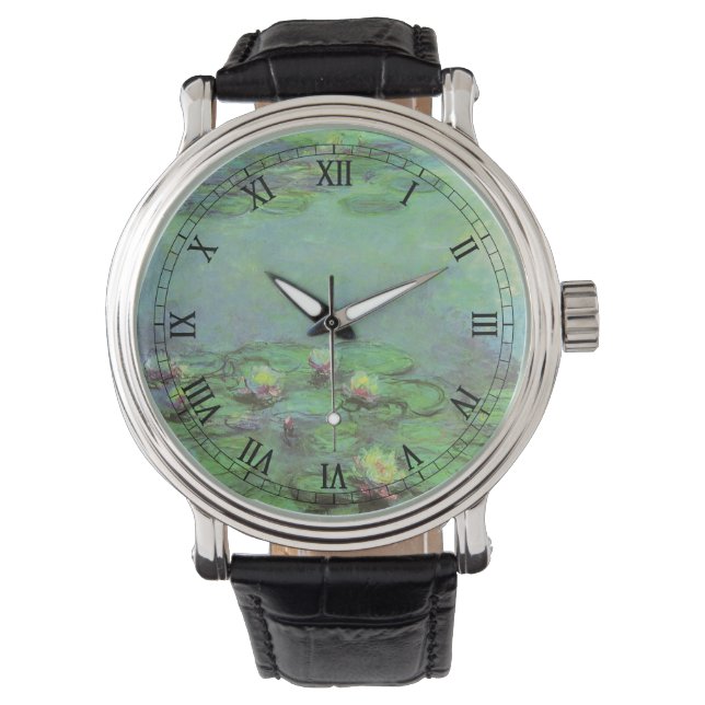 Waterlilies by Claude Monet, Vintage Impressionism Watch (Front)