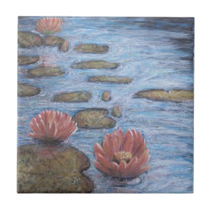 Waterlilies ceramic tile