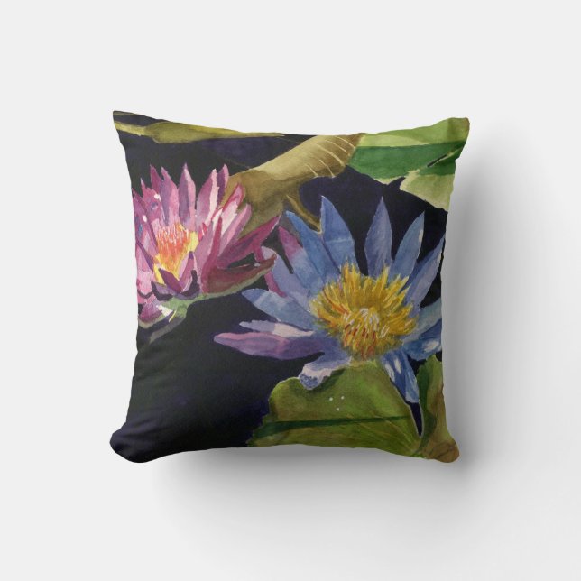 Waterlillies Throw Pillow (Front)