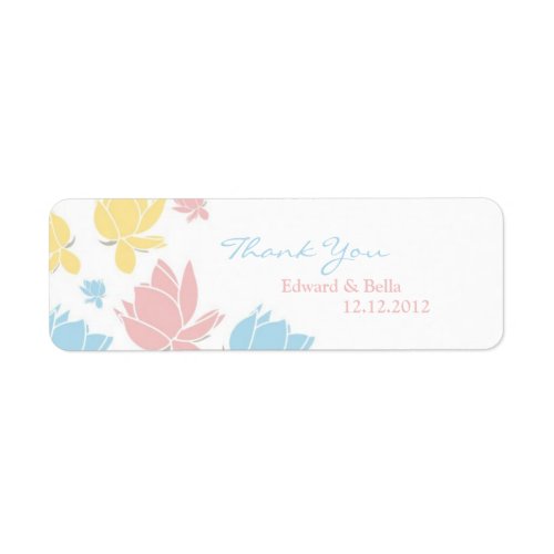 Waterlilly Wedding Thank You Gift Tag Label