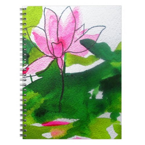 Waterlily abstract watercolour flower art notebook