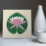 Waterlily Art Nouveau Vintage Decor Boch Frères Ceramic Tile<br><div class="desc">Waterlily encircled in a reversed heart design, Boch Freres, La Louviere ca. 1900. Welcome to CreaTile! Here you will find handmade tile designs that I have personally crafted and vintage ceramic and porcelain clay tiles, whether stained or natural. I love to design tile and ceramic products, hoping to give you...</div>