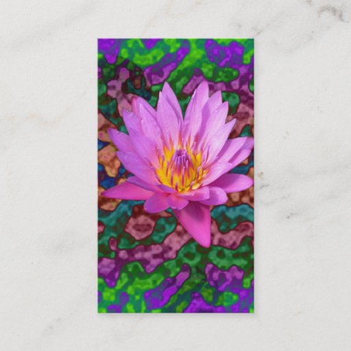 Customizable Waterlily Flower Business Card