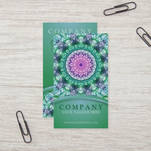 Customizable WaterLily Mandala Business Card