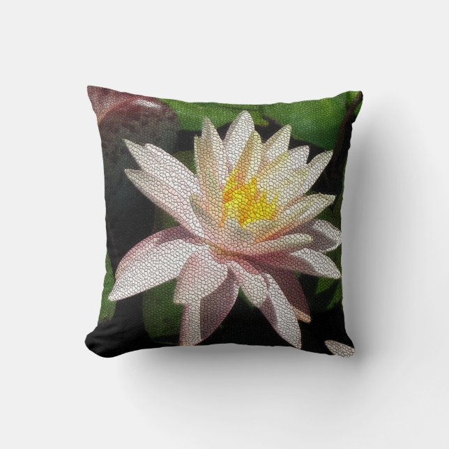 Waterlily Mosaic Throw Pillow (Front)