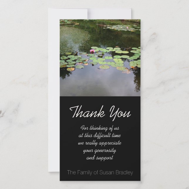 Waterlily Peaceful garden Sympathy Thank You (Front)