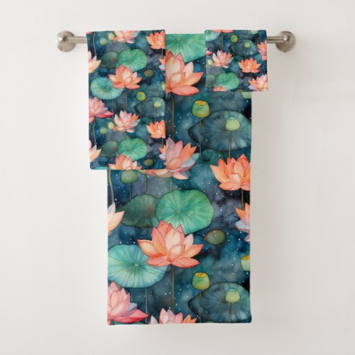 Waterlily Pond Bath Towel Set