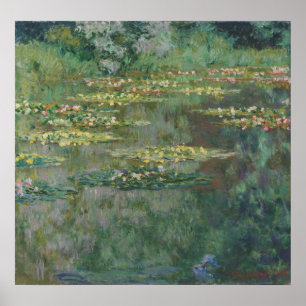 Waterlily Pond by Claude Monet, Vintage Fine Art Poster
