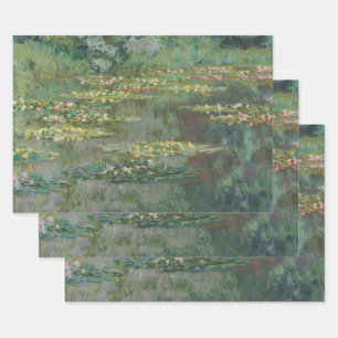 Waterlily Pond by Claude Monet, Vintage Fine Art Wrapping Paper Sheets