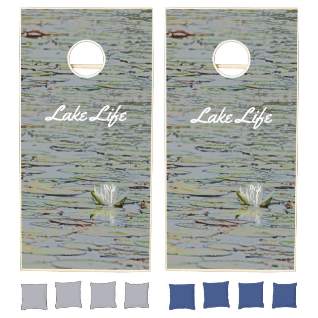 Waterlily Pond Lake Flower I Cornhole Set (Set)