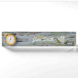 Waterlily Pond Lake Flower I Desk Name Plate