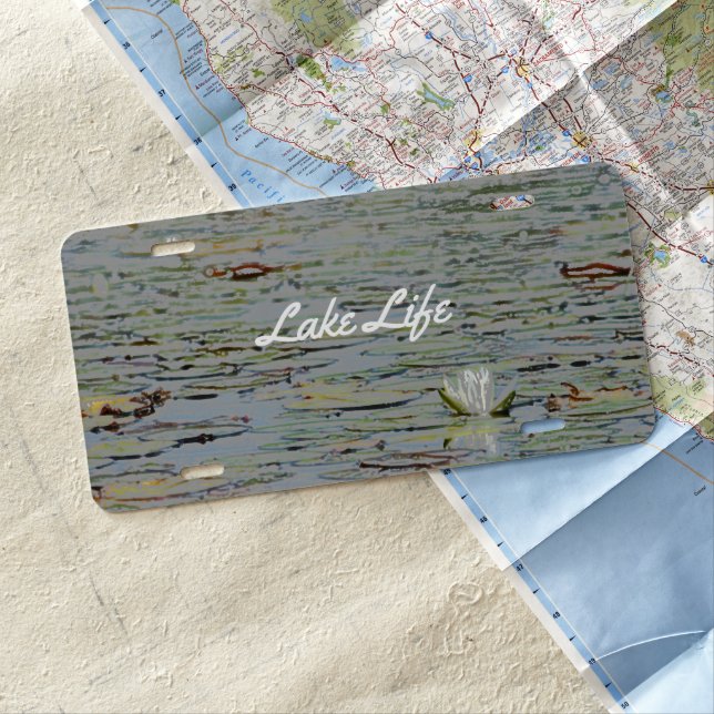 Waterlily Pond Lake Flower I License Plate (In Situ)