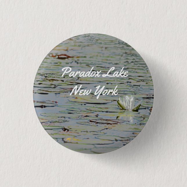 Waterlily Pond Lake Flower I Pin Button (Front)