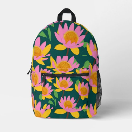 Waterlily Serenity Printed Backpack