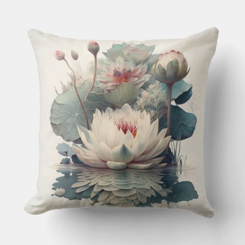 Waterlily Throw Pillow