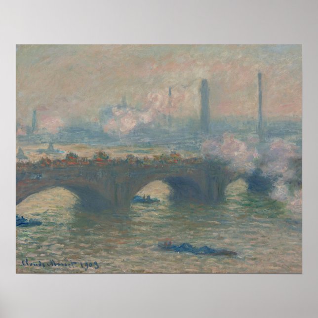 Waterloo Bridge, Gray Day (1903) by Claude Monet Poster (Front)
