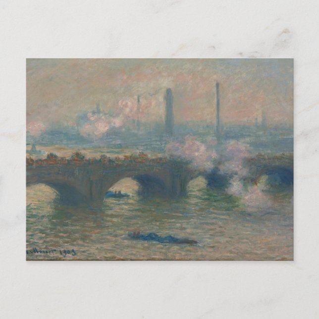 Waterloo Bridge, Gray Day, 1903 (oil on canvas) Postcard (Front)