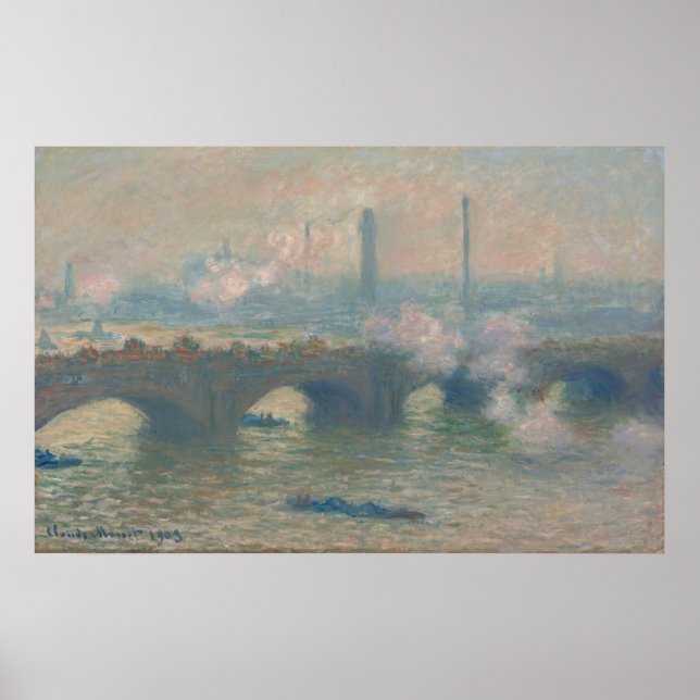 Waterloo Bridge, Gray Day - Claude Monet Fine Art Poster (Front)