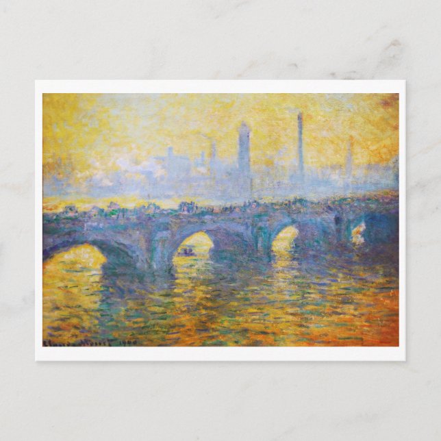 Waterloo Bridge, Gray Weather, 1900 Claude Monet Postcard (Front)
