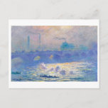 Waterloo Bridge (London), Monet Postcard<br><div class="desc">Oscar-Claude Monet (14 November 1840 – 5 December 1926) was a French painter, a founder of French Impressionist painting and the most consistent and prolific practitioner of the movement's philosophy of expressing one's perceptions before nature, especially as applied to plein air landscape painting. The term ""Impressionism"" is derived from the...</div>