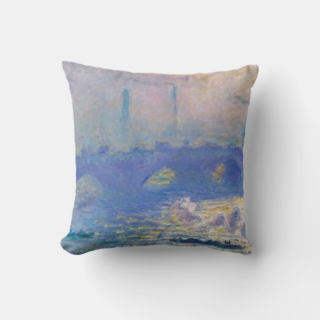 Waterloo Bridge (London), Monet Throw Pillow (Front)