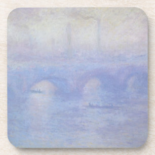 Waterloo Bridge, Mist Effect by Claude Monet Beverage Coaster