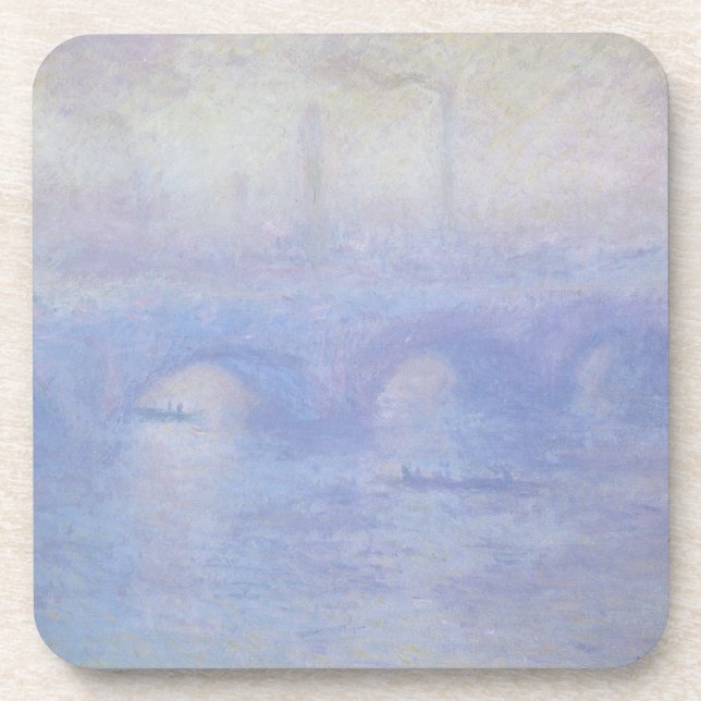 Waterloo Bridge, Mist Effect by Claude Monet Beverage Coaster (Front)