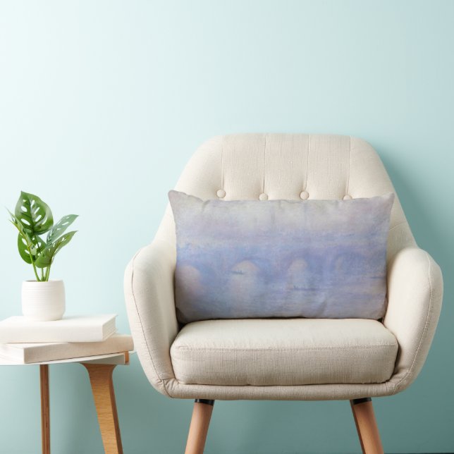 Waterloo Bridge, Mist Effect by Claude Monet Lumbar Pillow (Chair)