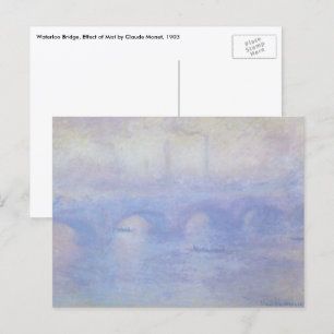 Waterloo Bridge, Mist Effect by Claude Monet Postcard