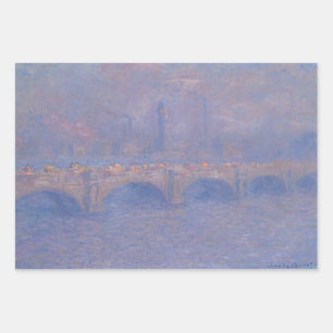Waterloo Bridge Sunlight Effect Monet Painting Wrapping Paper Sheets