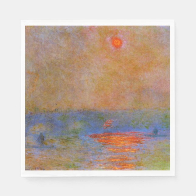 Waterloo Bridge, Sunlight in the Fog, Napkins (Front)