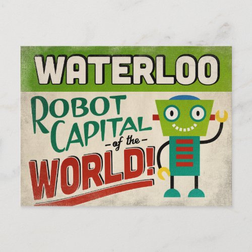 Waterloo Iowa Robot _ Funny Vintage Postcard