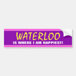 [ Thumbnail: "Waterloo Is Where I Am Happiest!" (Canada) Bumper Sticker ]