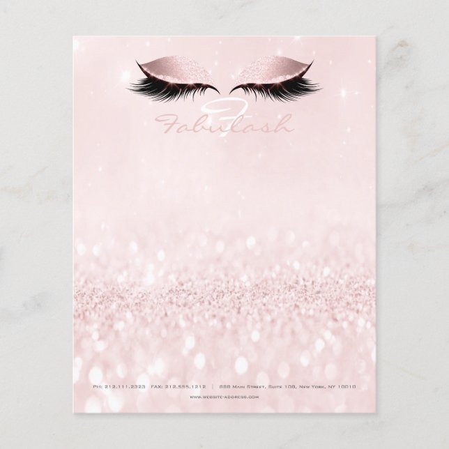 Watermark Eyes Lashes Makeup Girly Name Monogram Flyer (Front)