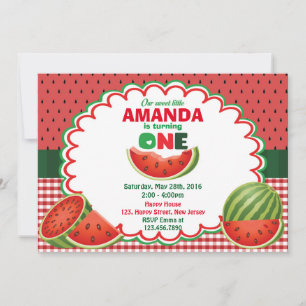 Watermelon 1st Birthday Invitation