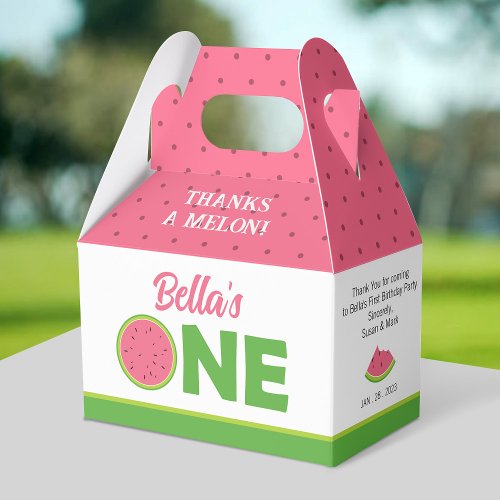 Watermelon 1st Birthday Party Gable Box for girl