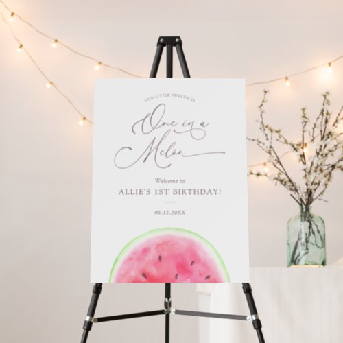 Watermelon 1st Birthday Party Welcome Sign