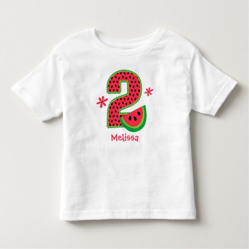Watermelon 2nd Birthday Toddler T_shirt