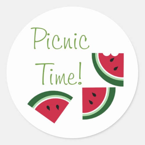 watermelon 3 slices classic round sticker