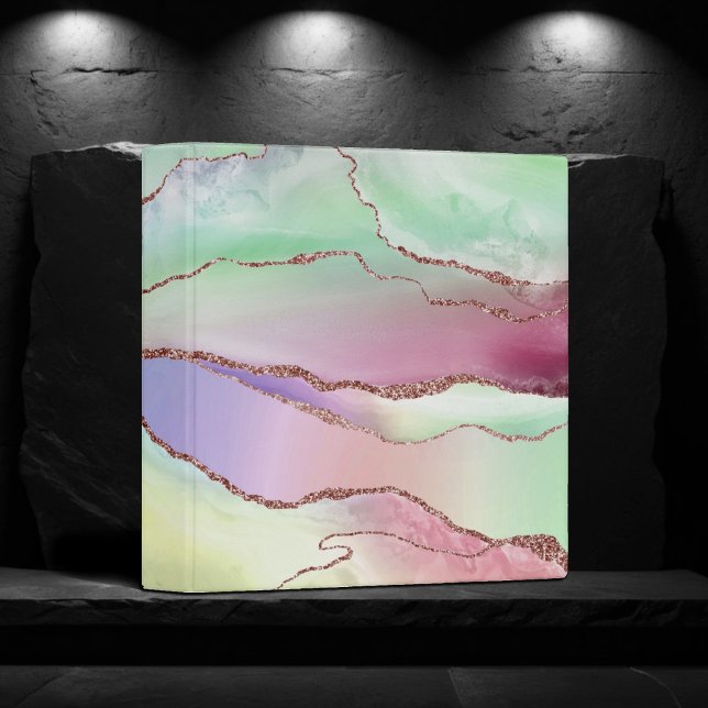 Watermelon Agate | Neo Mint Green and Cassis Pink 3 Ring Binder (Creator Uploaded)