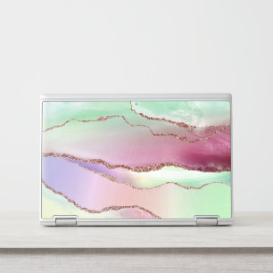 Watermelon Agate Neo Mint Green and Cassis Pink HP Laptop Skin