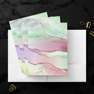 Watermelon Agate Neo Mint Green and Cassis Pink Pocket Folder