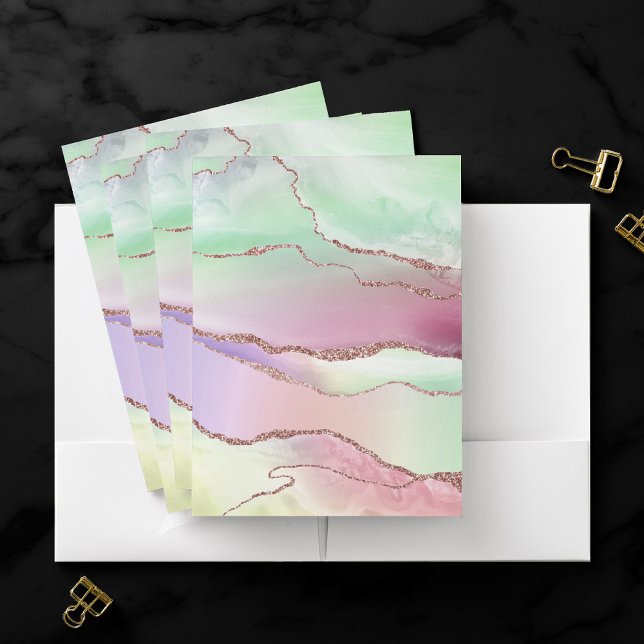 Watermelon Agate | Neo Mint Green and Cassis Pink Pocket Folder (Creator Uploaded)